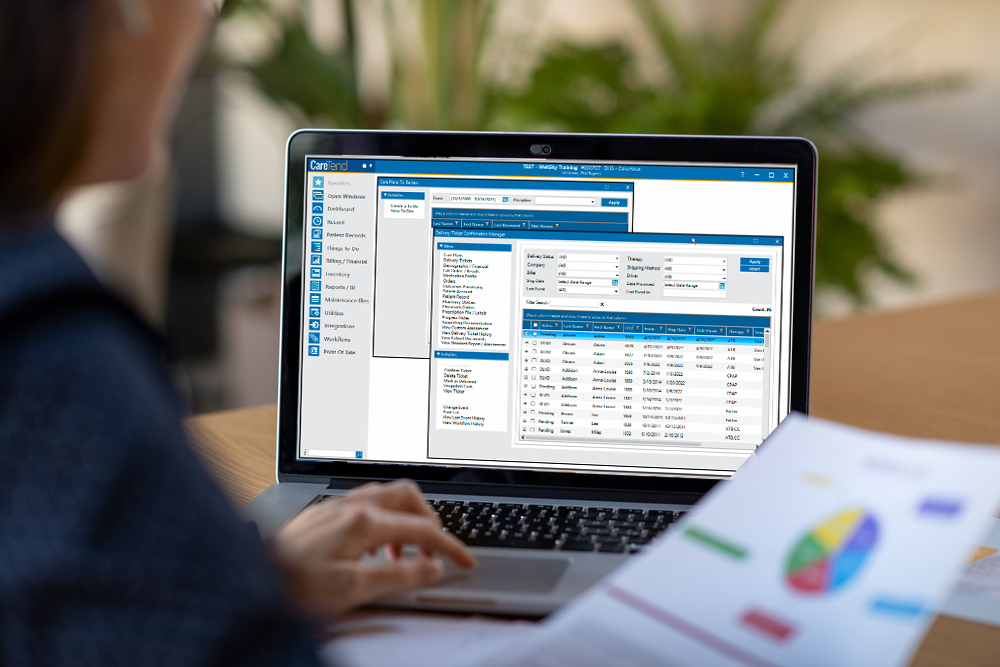 Working with CareTend on a Laptop